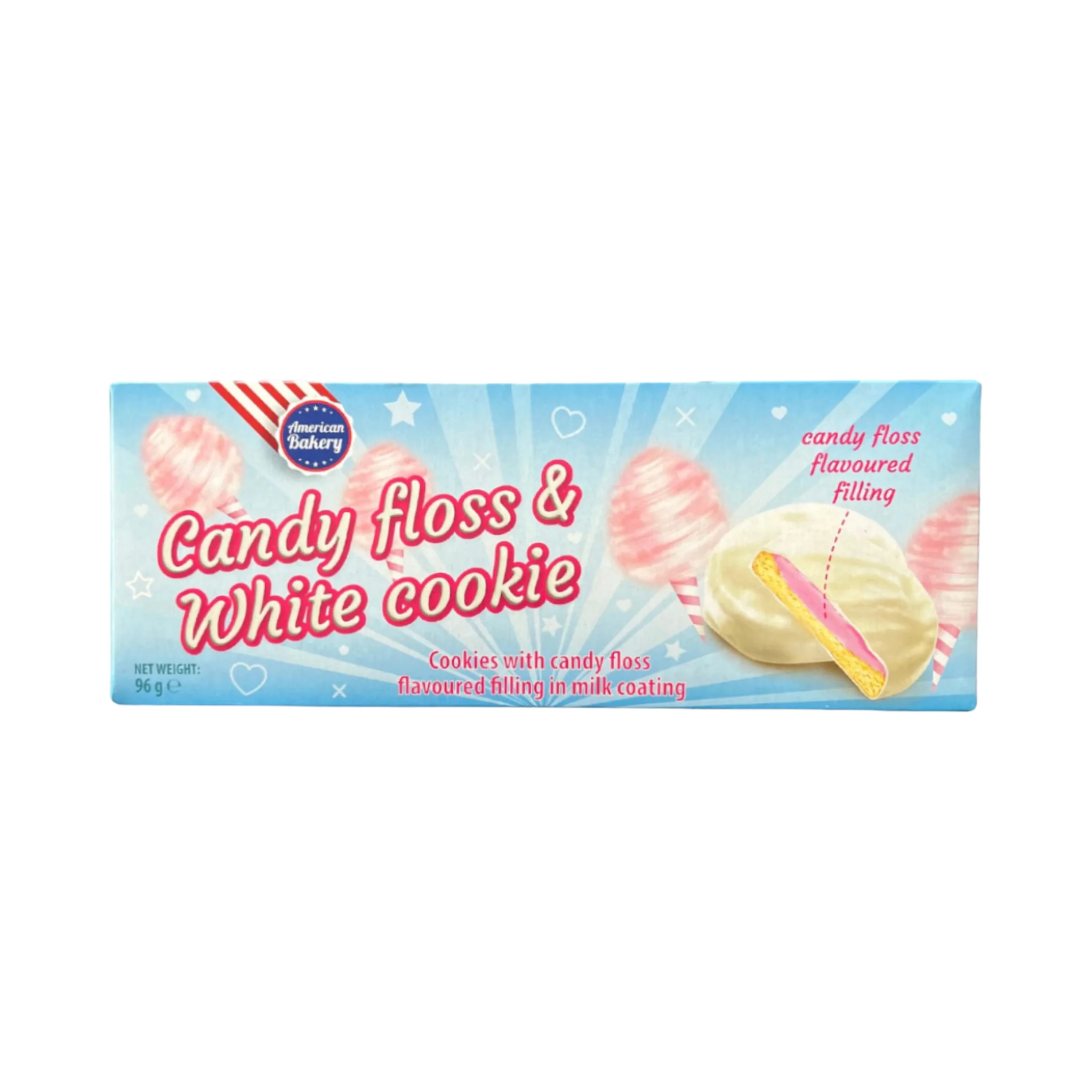 American Bakery Candy Floss & White Cookies - 96g