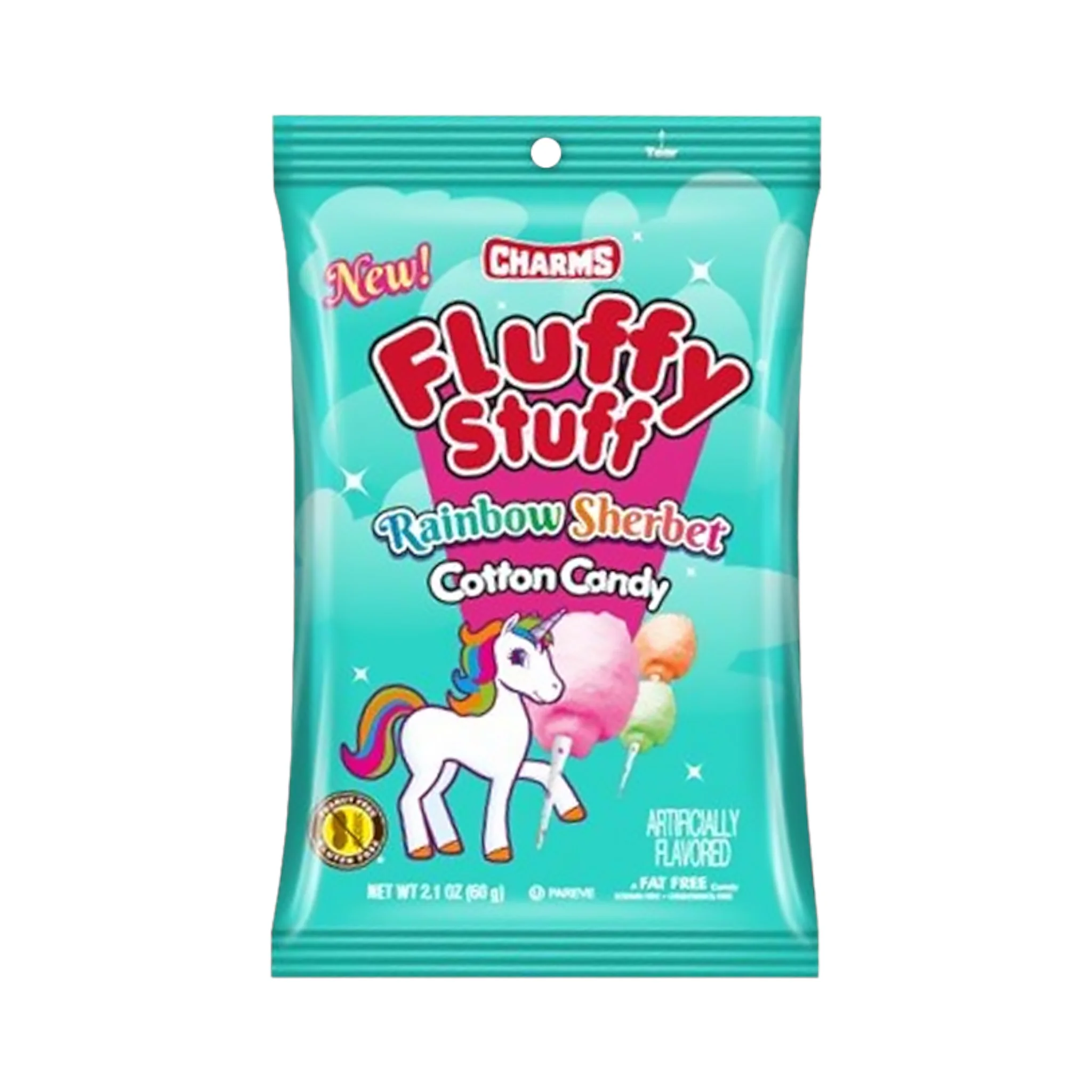 Charms Fluffy Stuff Rainbow Sherbet Cotton Candy - 2.1oz (60g)