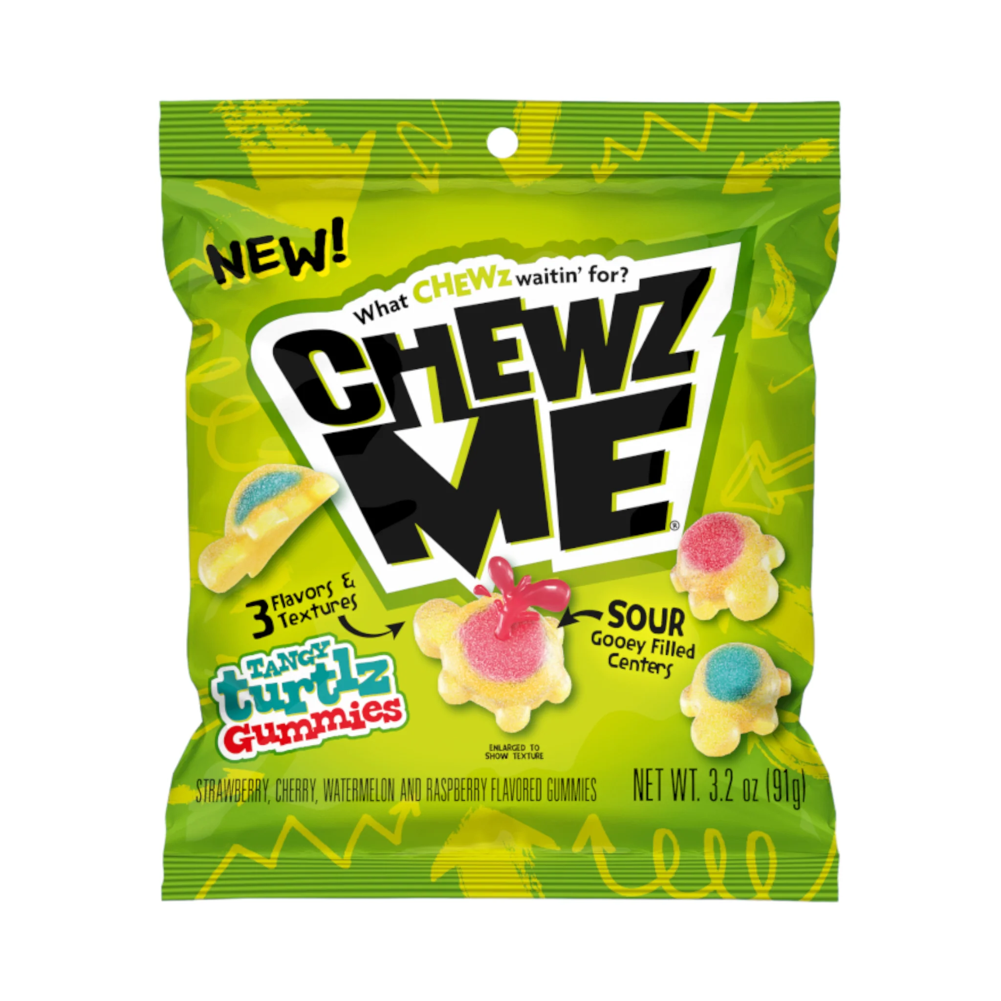 Colombina Chewz Me Tangy turtlz Gummies - 3.2oz (91g)