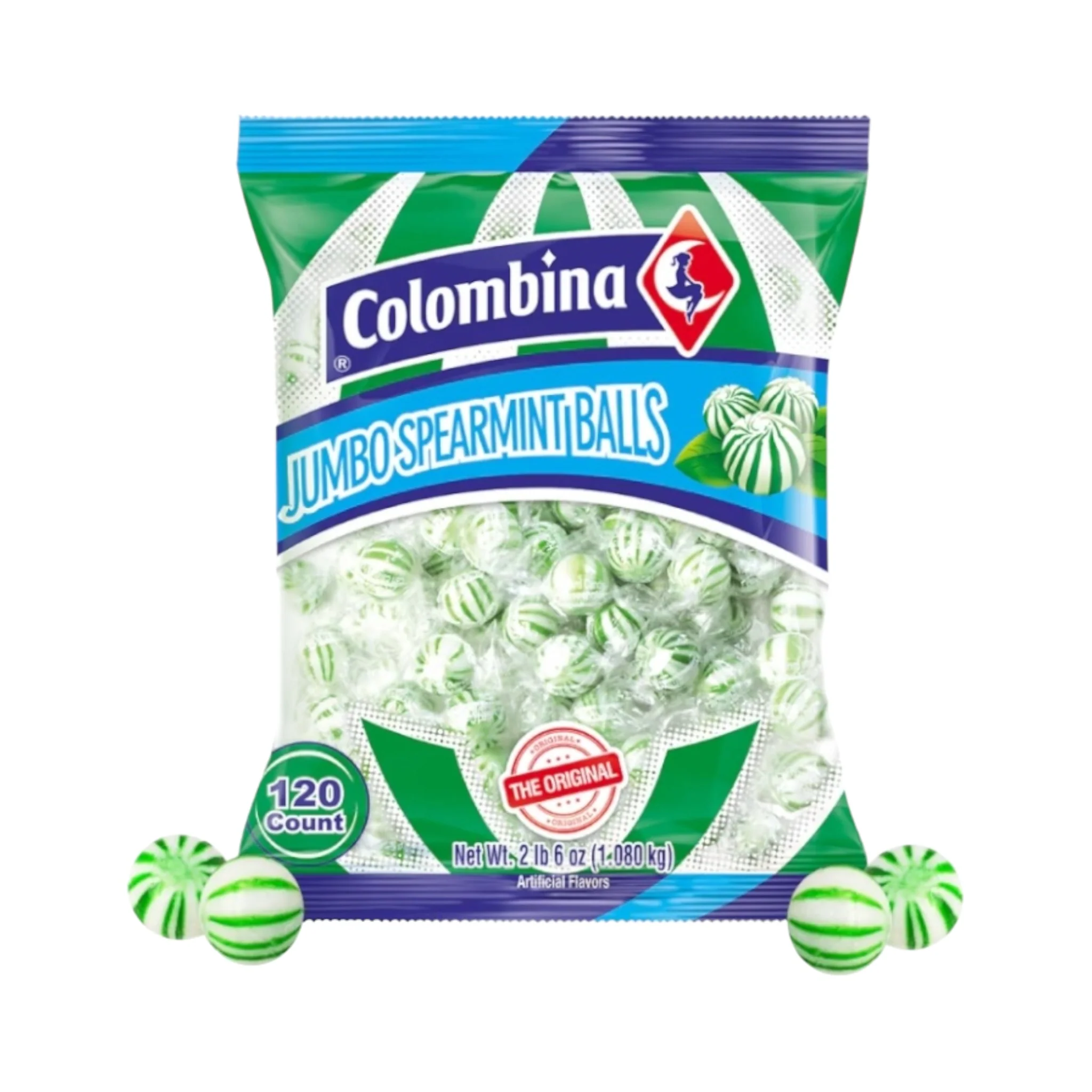 Colombina Jumbo Balls Spearmint - 2.Lb 6oz (1.08kg)