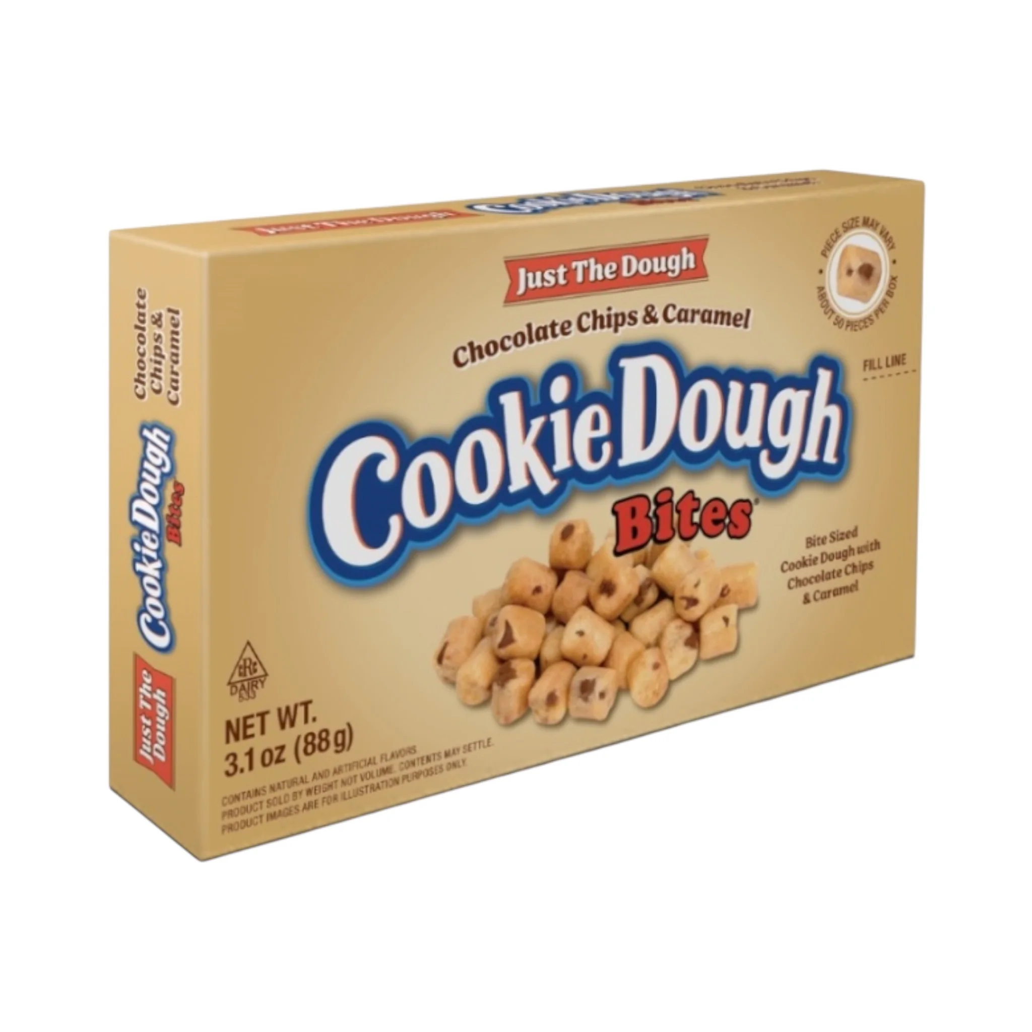 Cookie Dough Bites Just The Dough Chocolate Chips & Caramel - 3.1oz (88g)
