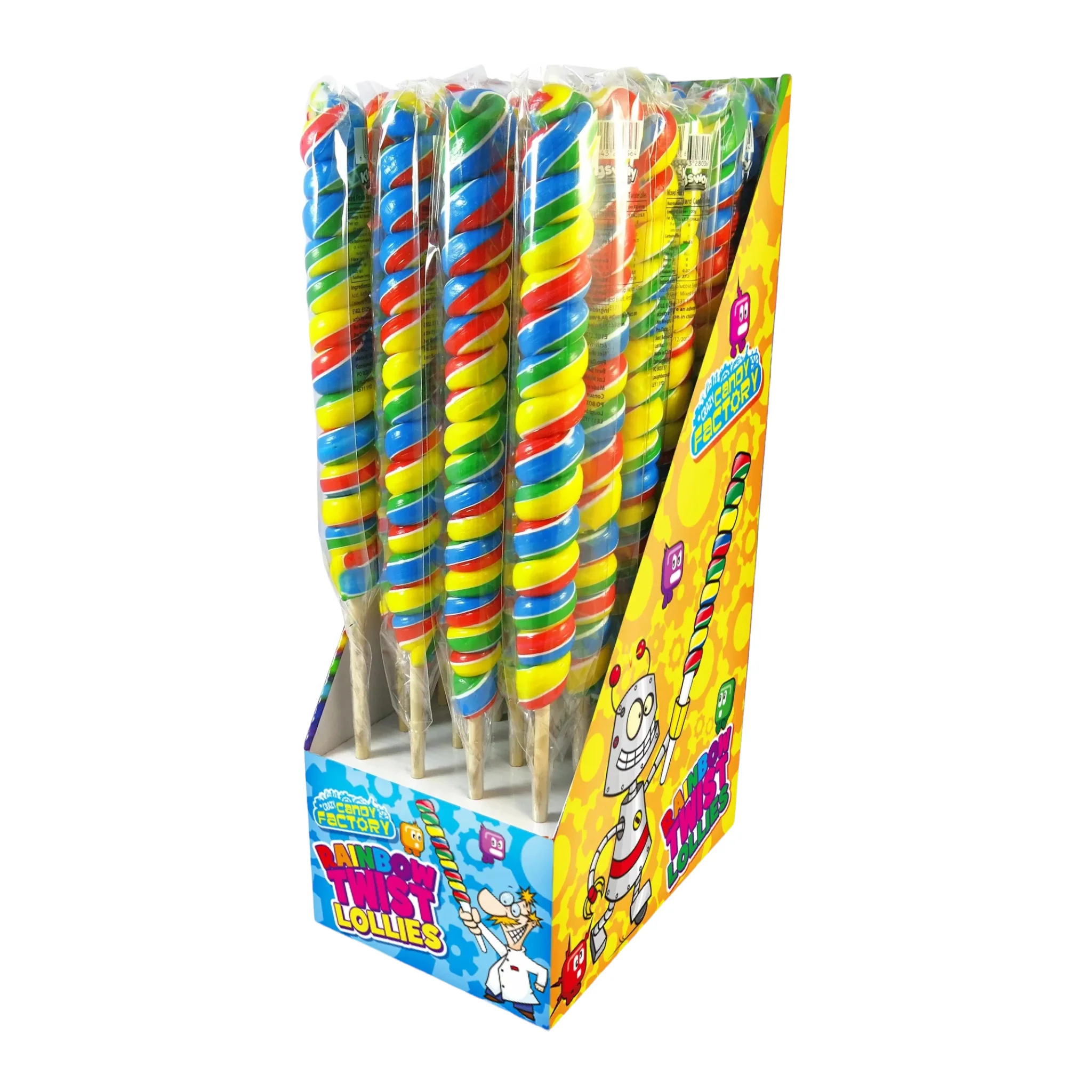 Crazy Candy Factory Rainbow Twist Lollipops 80g