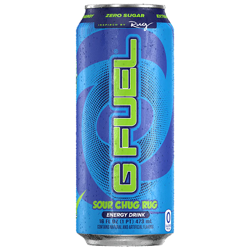 G FUEL - Sour Blue Chug Rug (Sour Blue Raspberry Flavour) Zero Sugar Energy Drink - 16fl.oz (473ml)