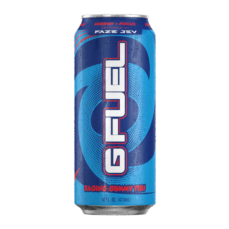 G FUEL - Zero Sugar Energy Drink - FaZe Jev Ragin' Gummy Fish (Gummy Fish Candy Flavour) - 16fl.oz (473ml)