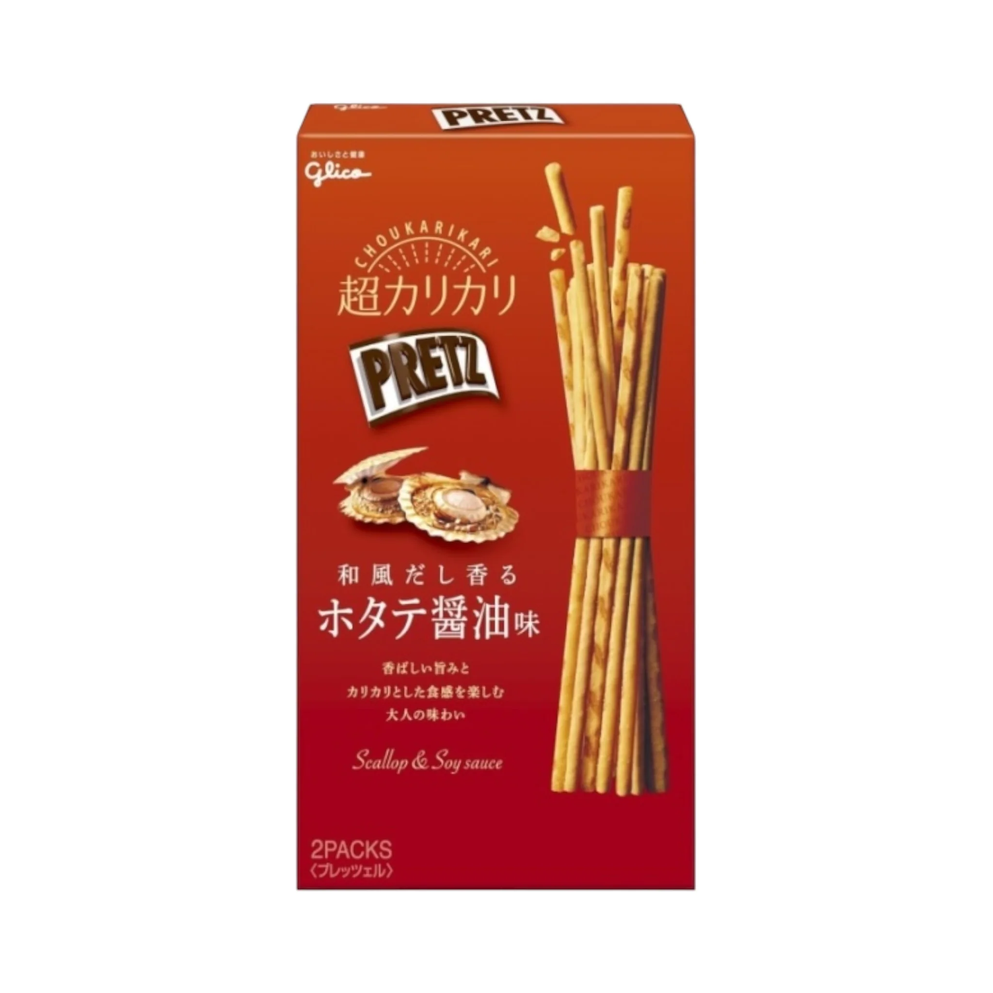 GLICO PRETZ Super Crunchy Scallop Soy Sauce - 55g [Japan]