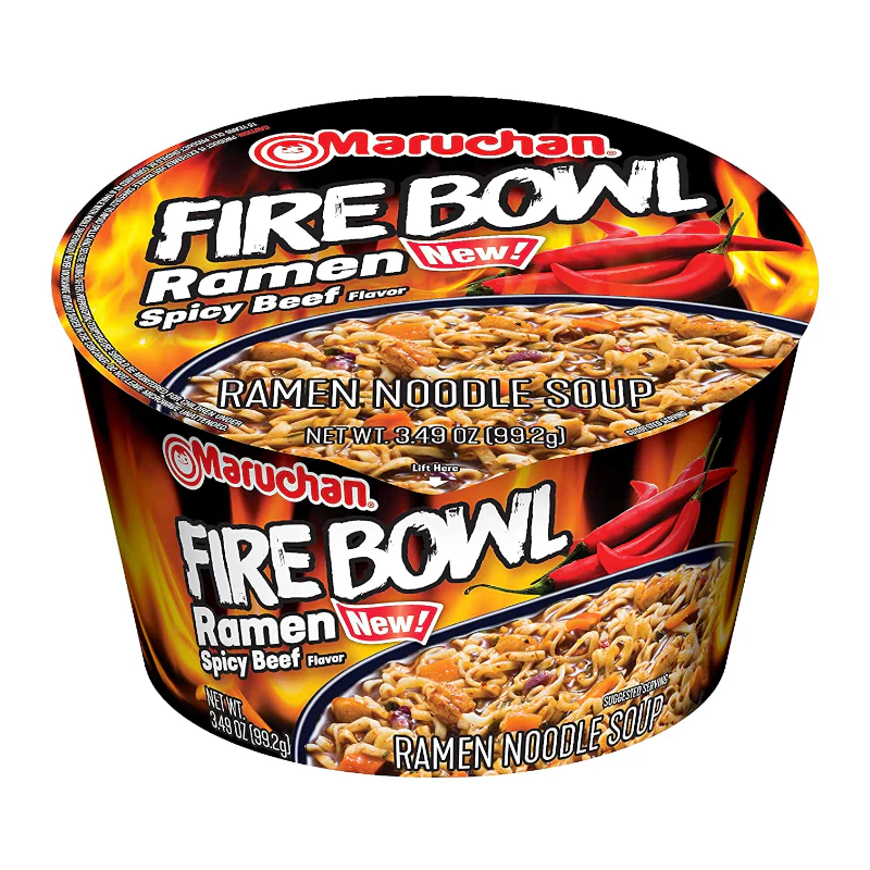 Maruchan Fire Bowl Noodles Spicy Beef Ramen - 3.49oz (99.2g)