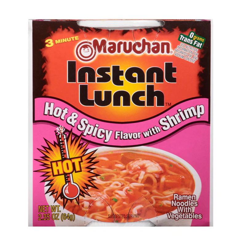 Maruchan - Instant Lunch Hot & Spicy Shrimp Flavor Ramen Noodles - 2.25oz (64g)