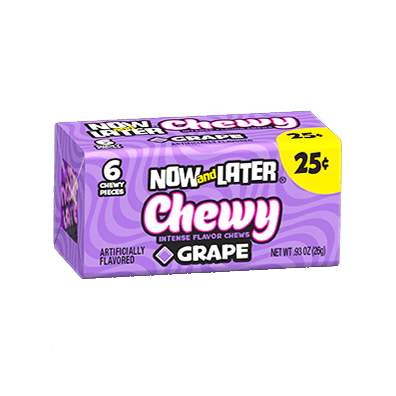 Now & Later 6 Piece CHEWY Grape Candy 0.93oz (26g)