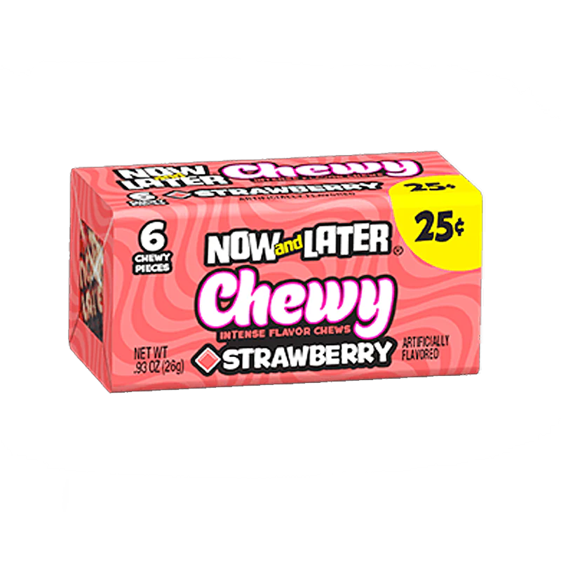 Now & Later 6 Piece CHEWY Strawberry Candy 0.93oz (26g)