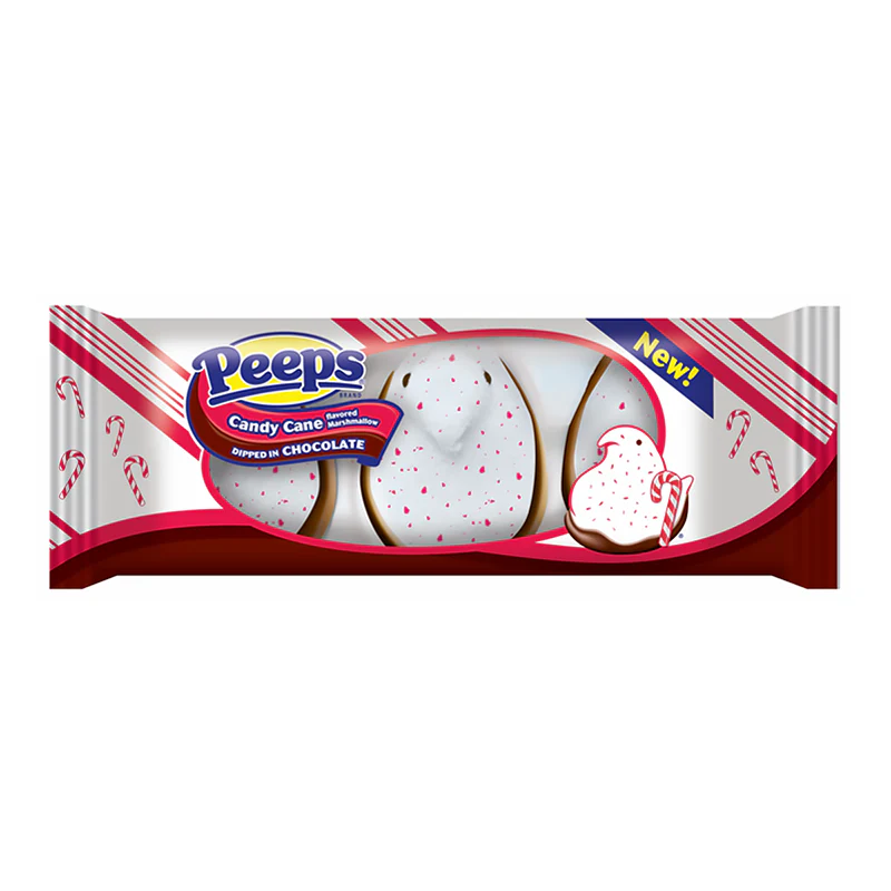 Peeps Candy Cane Chicks Dipped in Chocolate 3-Pack - 1.5oz (42g)
