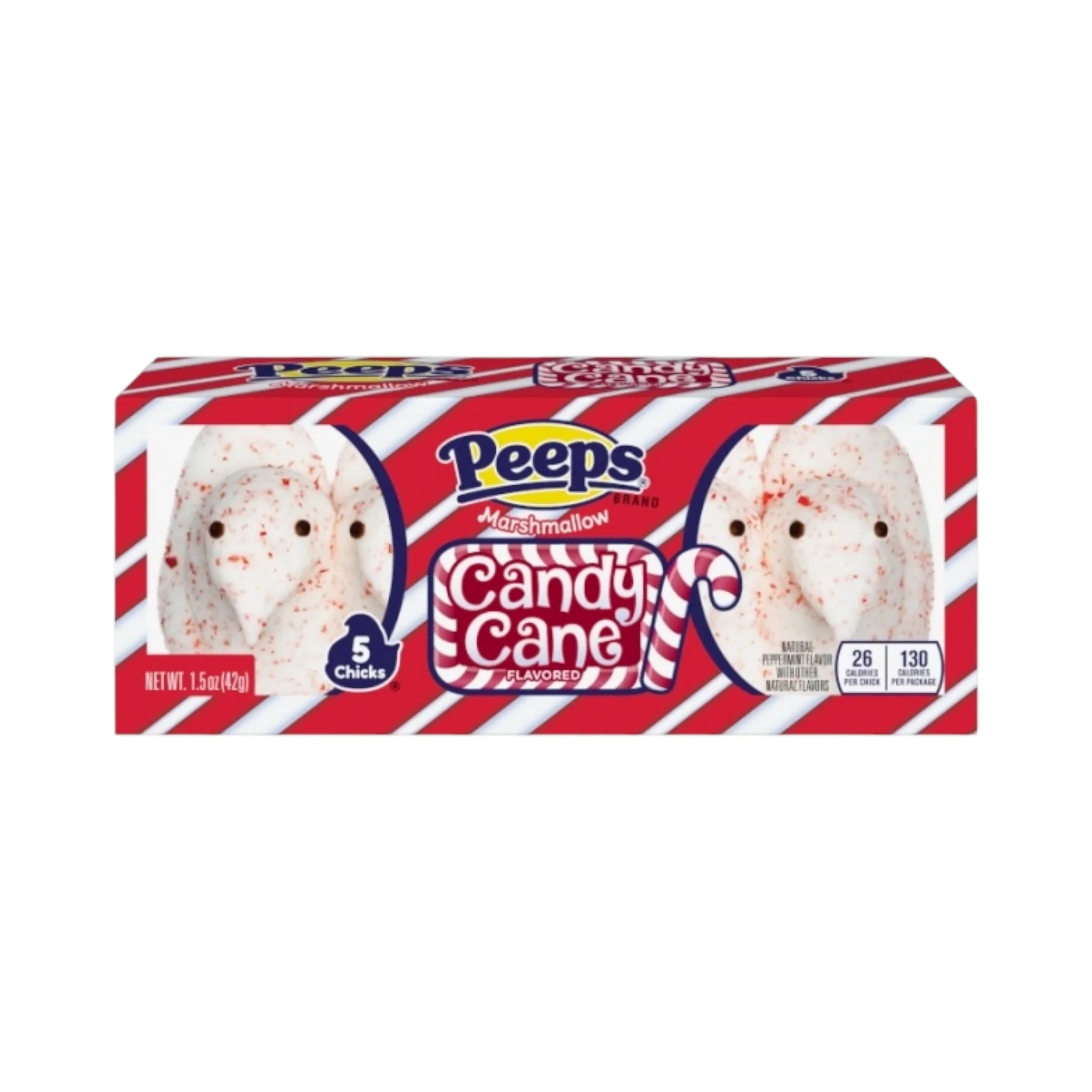 Peeps Candy Cane Marshmallow Chicks 5 Pack - 1.5oz (42g)