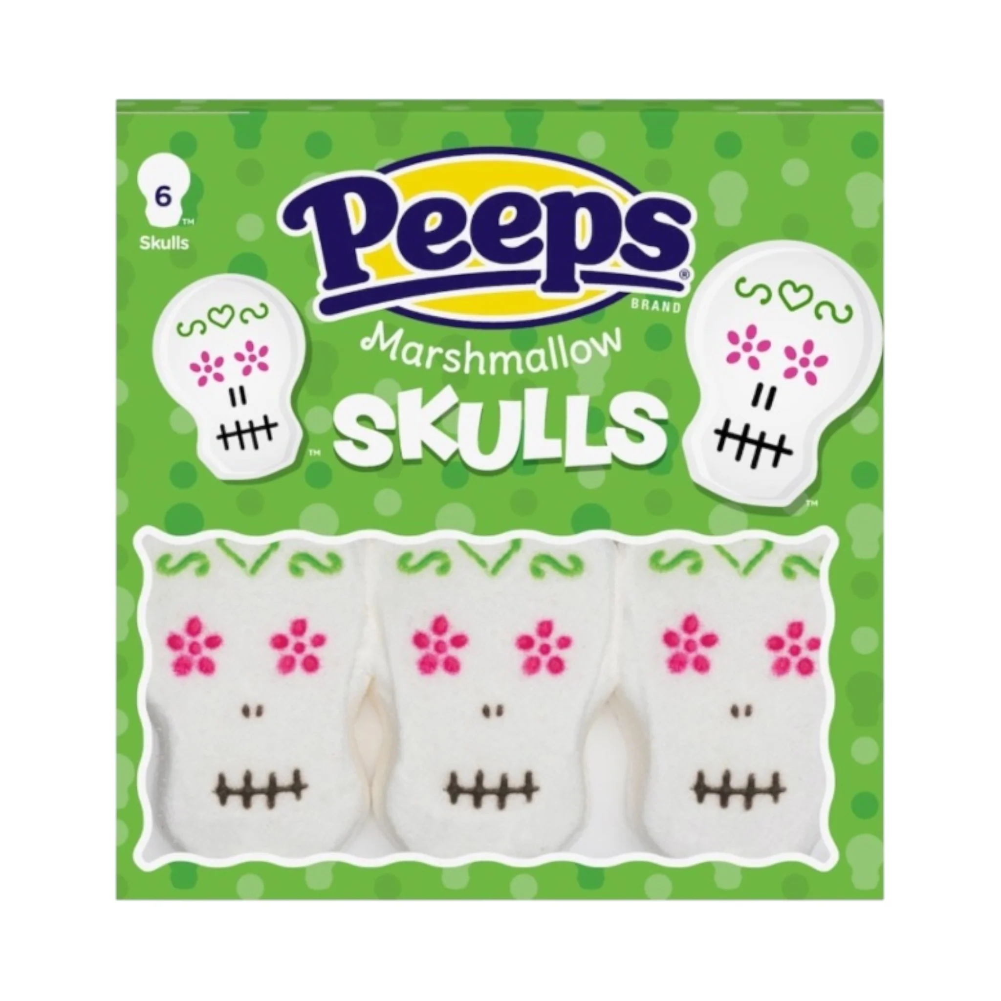 Peeps Halloween Marshmallow Skulls 6PK - 3oz (85g) ** BBD 05/26 **