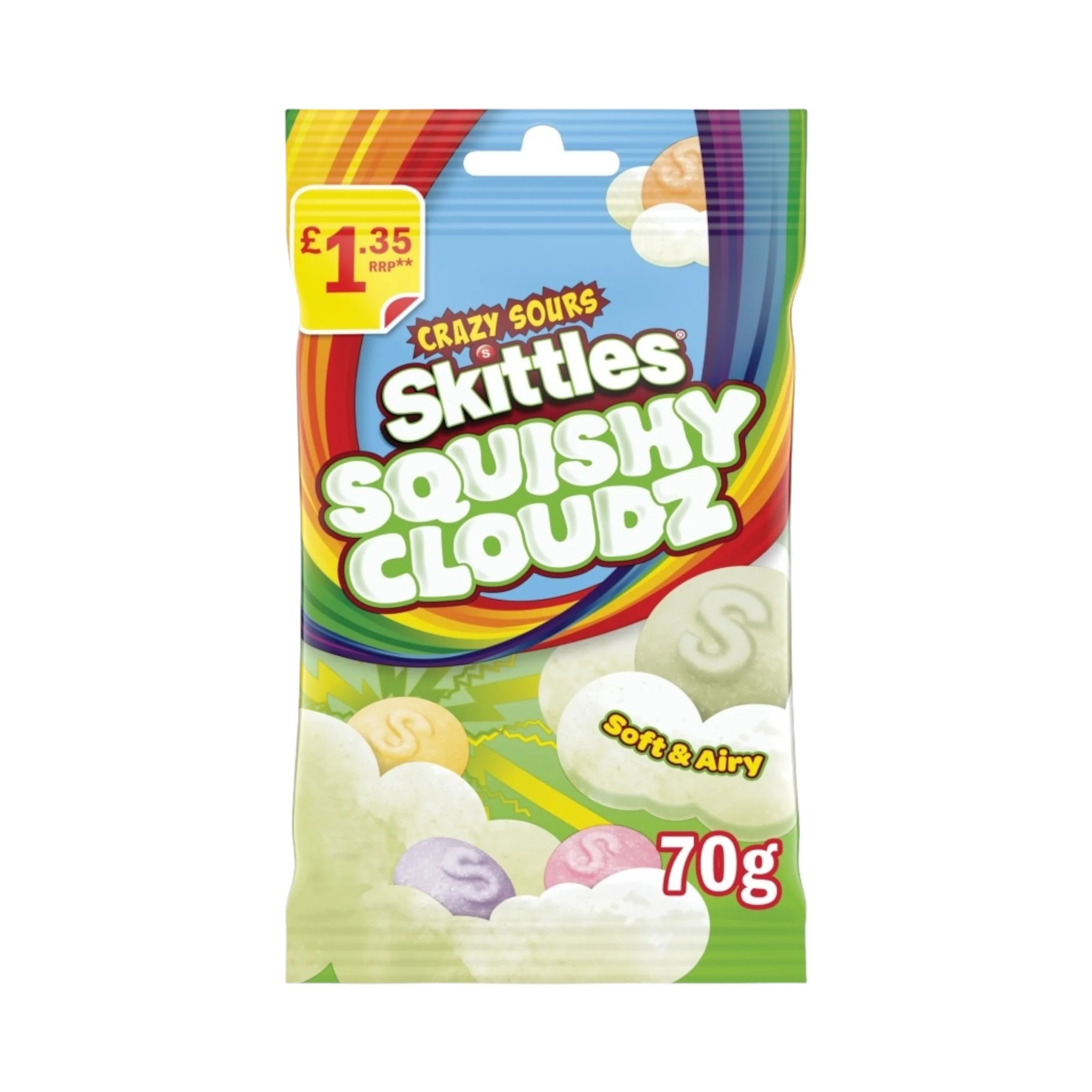 Skittles Squishy Cloudz Crazy Sours - 70g (PMP £1.35)