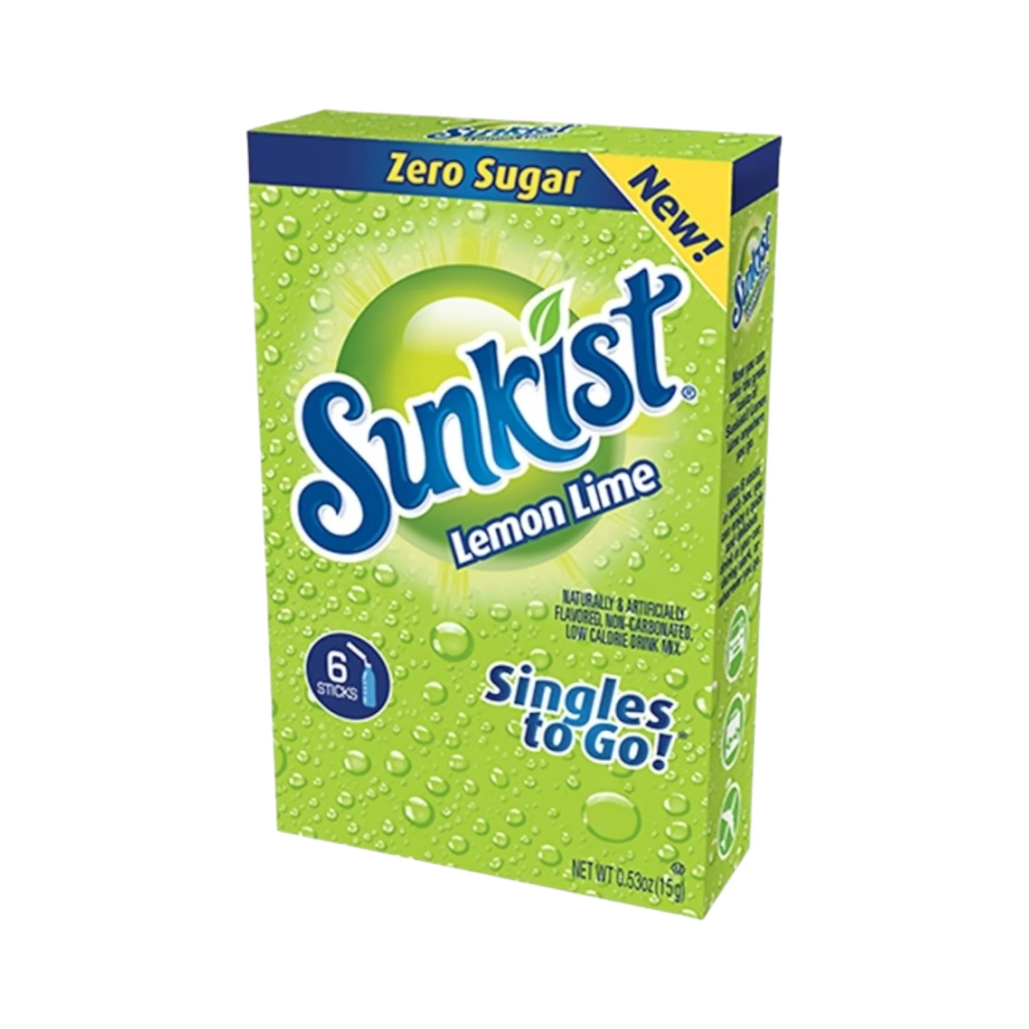 Sunkist Lemon Lime Zero Sugar Singles To Go - 0.53oz (15g)