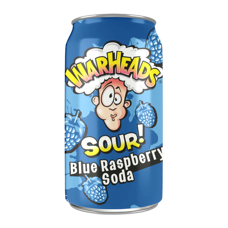Warheads SOUR! Blue Raspberry Soda - 330ml