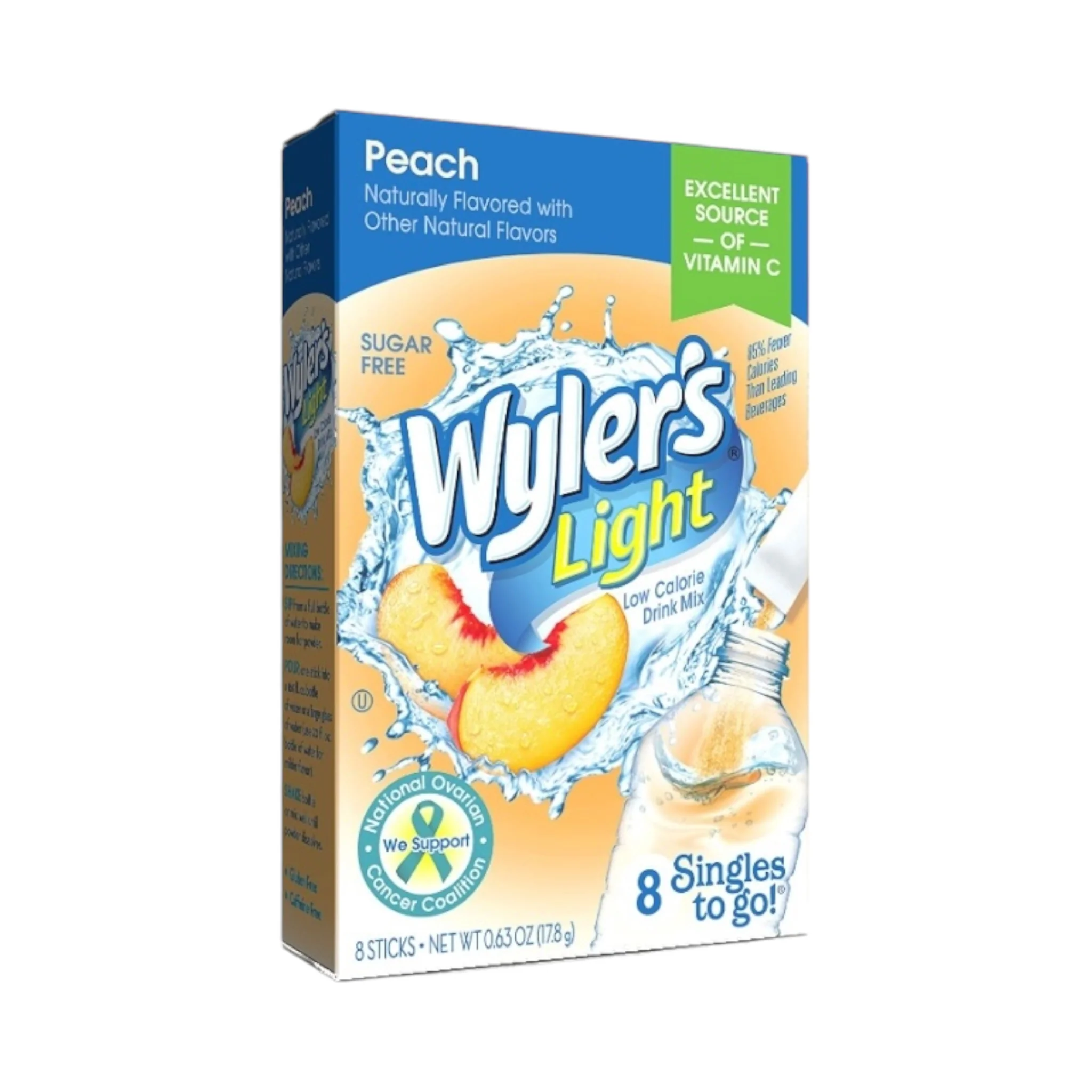 Wyler's Light Singles To Go Peach 8-Pack - 0.63oz (17.8g)