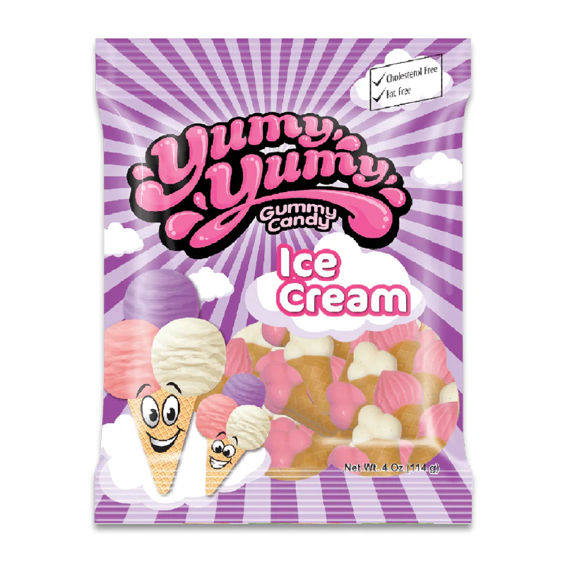 Yumy Yumy Gummy Candy Ice Cream Cones - 4oz (114g)